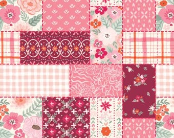 Fabric cotton, HEARTFELT PATCHWORK, 66240202, 01, Quilt Fabrics, 100% cotton, quilt cotton - Blooming Hearts of Camelot Fabrics