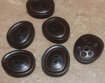 6 Buttons: 16mm X 19mm, button leather