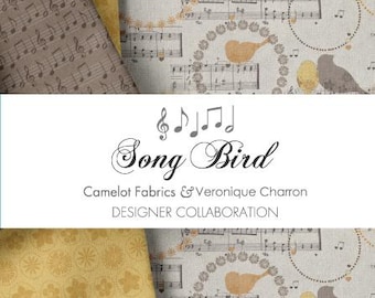 QUILT FABRICS, 42 squares 5 inchs, 100% cotton, quilt cotton - Song Bird of Camelot Fabrics