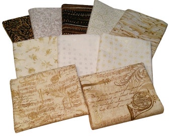 Set of 10 patterns, Brilliance Jazz, 100% cotton quilt, designer cotton