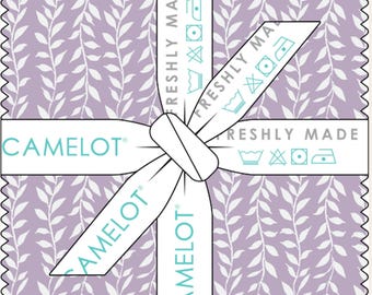 QUILT FABRICS, 42 squares 5 inchs, Floral, 100% cotton, quilt cotton - Morning Lilac of Camelot Fabrics