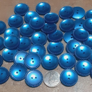 12 Buttons, 18mm, BLUE TURQUOISE, button vintage
