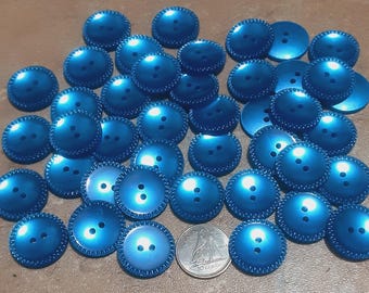 12 Buttons, 18mm, BLUE TURQUOISE, button vintage