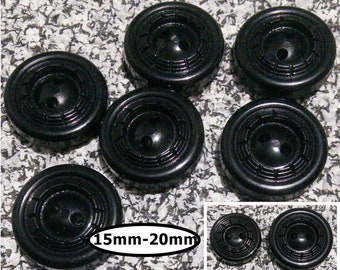 15mm, 20mm, BLACK, 12 buttons, bouton 2 holes, 1980,
