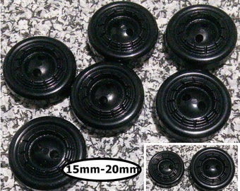 15mm, 20mm, BLACK, 6 or 30 buttons, bouton 2 holes, 1980,