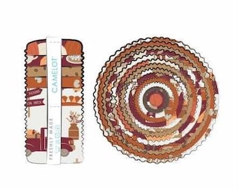 QUILT FABRICS, 40 stripes 2 1/2x44po, Jelly Rolls, 100% cotton, quilt cotton - Pumpkin Spice of Camelot Fabrics