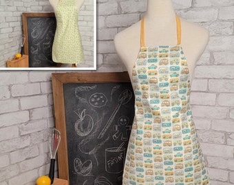 Apron, reversible apron, 2 in 1 apron, size 6-8 years