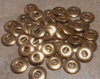 12 Buttons GOLD, 16mm, metal button, Vintage
