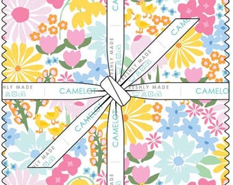 QUILT FABRICS, 42 squares 10 inchs, 100% cotton, quilt cotton - Wildflower Meadow of Camelot Fabrics