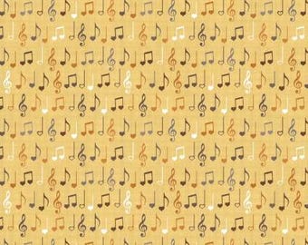 Fabric cotton, MUSICAL NOTES, Yellow, 66240104, 03, Quilt Fabrics, 100% cotton, quilt cotton - Song Bird of Camelot Fabrics