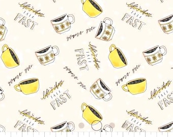 Fabric cotton, SOFT COFFEE, 23840114, 01, Quilt Fabrics, 100% cotton, quilt cotton - Gilmore Girls of Camelot Fabrics