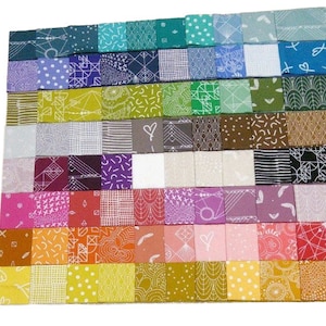 MINI CHARM PACK, 100 squares of 2 1/2 inchs, 100% cotton, precision cut - Century d&#39;Andover Fabrics