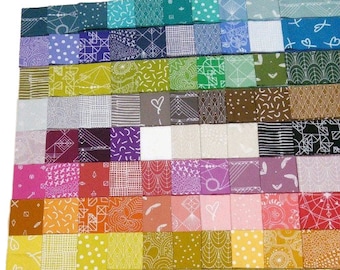 MINI CHARM PACK, 80 squares of 2 1/2, 5 inchs ou 10 inchs, 100% cotton, precision cut - Century d'Andover Fabrics