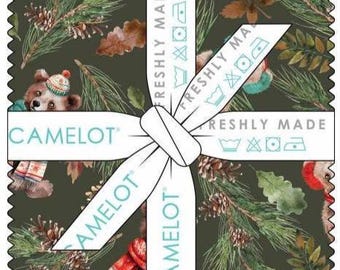 QUILT FABRICS, 42 squares 5 inchs, 100% cotton, quilt cotton - Merry Beary of Camelot Fabrics