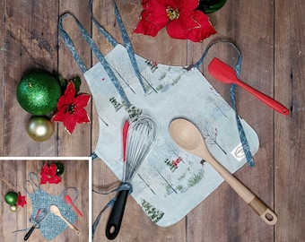 Apron, reversible apron, 2 in 1 apron, size 2-4 years