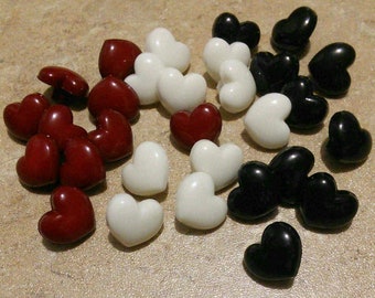 13mm, 30 Buttons heart, button vintage, BF46