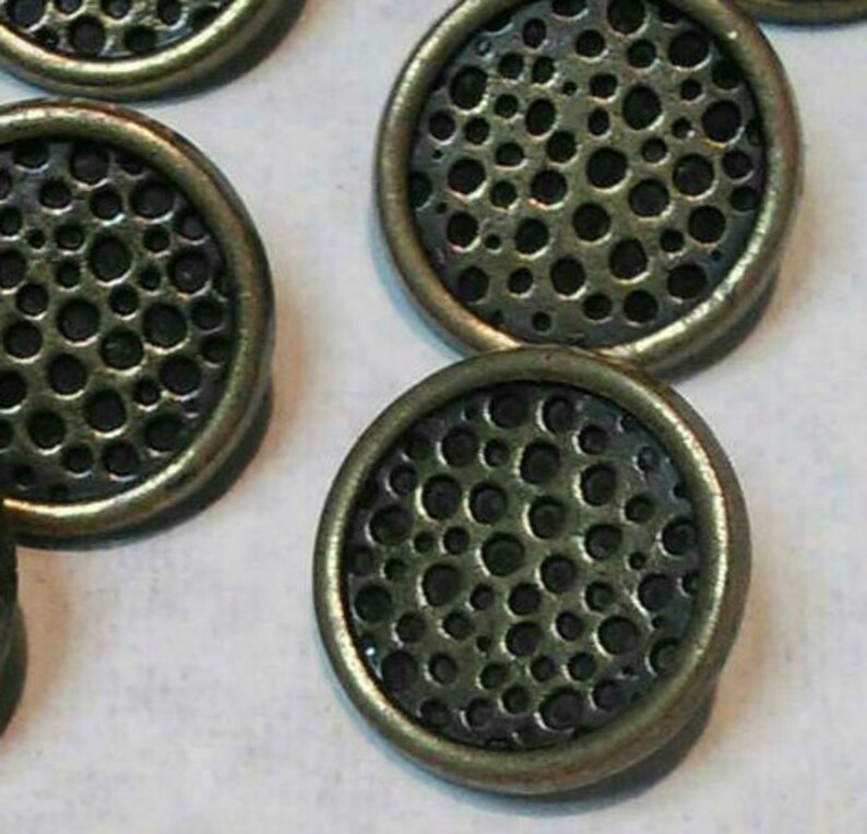 6 Buttons Martellé Bronze, 15mm, Metal Button, Sport Button, Vintage ...