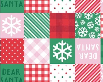 Fabric cotton, HOLIDAY PATCHWORK, 19010208, 01, Quilt Fabrics, 100% cotton, quilt cotton - Letters to Santa of Camelot Fabrics