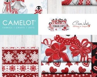 QUILT FABRICS, 42 squares 5 inchs, 100% cotton, quilt cotton - Penguin Party of Camelot Fabrics