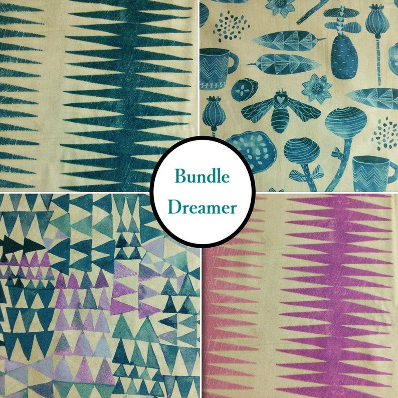 by Carrie Blomston Pueblo Stripe 42571 Dreamer blue Dreamer cream 100/% coton Windham Fabrics