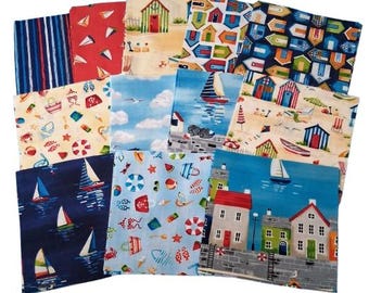 5" Fabric Squares Beside the Sea Andover Quilting Patchwork Ocean, CHARM PACK