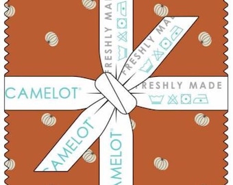 QUILT FABRICS, 42 squares 5 inchs, 100% cotton, quilt cotton - Pumpkin Spice of Camelot Fabrics