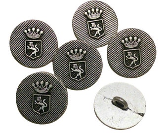 6 buttons: 19mm, button crown Coat, button métal