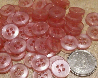 12mm, 50 Buttons LIGHT PINK CLEAR, Btn 12