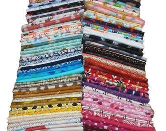 Total of 8 yards, various patterns, floral, geometric and colored, designer cotton, 100% cotton