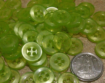 12mm, 50 Buttons GREEN CLEAR, BTN 12G