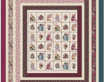 PDF, LOG CABIN Panel Quilt, 67.75'' X 76.5'', Tutoriel - Cottagecore of Camelot Fabrics