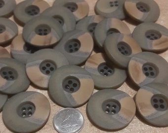 28mm, 5 buttons, Natural Stone, Green Gray, 5mm High, 4 Holes, Decorative Button, Solid Button, Coat Button