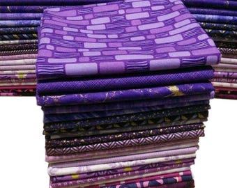 VIOLET, Pack of 20, 100% cotton, Various patterns, quality quilting, cotton designer
