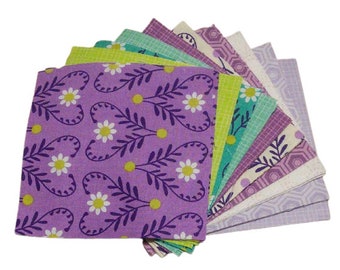 10 or 40 Squares 5 inchs, Pre-Cut cotton, Spring Bird de Camelot Fabrics