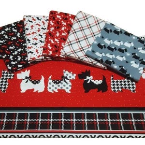 END of BOLT, DOG, 100% cotton - Dotty for Scottie de Benartex Fabrics