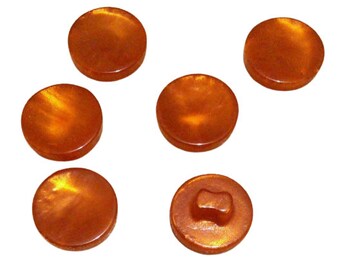 6 Buttons: 13mm, button orange marble