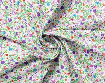 Fabric cotton Flower White, 57230104-01, QUILT FABRICS, 100% cotton, quilt cotton - Rejevenation Collection of Camelot Fabrics