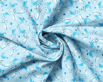 Fabric cotton Space Odyssey, Light Blue, 68240104, 01, QUILT FABRICS, 100% cotton, quilt cotton - Astro Pop of Camelot Fabrics