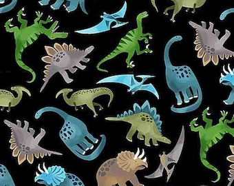 TIMELESS TREASURES, Small World Mini Multi Dinosaurs - 8895 de Timeless Treasures