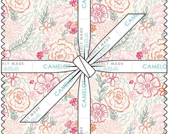 QUILT FABRICS, 42 squares 10 inchs, 100% cotton, quilt cotton - Blooming Hearts of Camelot Fabrics