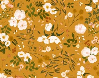QUILT FABRICS, Beauty of Botany Mustard, 58230401-03, 100% cotton, quilt cotton - Botany Collection of Camelot Fabrics