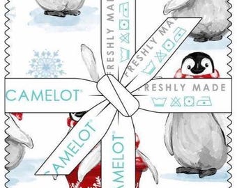 QUILT FABRICS, 42 squares 5 inchs, 100% cotton, quilt cotton - Penguin Party of Camelot Fabrics