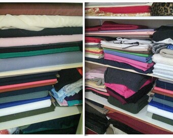 1 kilo of Vintage fabric, Different fibers, different textures, for clothing and DIY