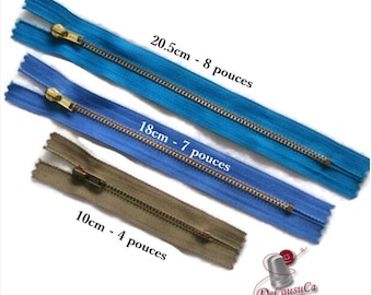 KKF, zipper, 10cm, 18cm, 20.5cm, (4, 7, 8 inchs), metal gold, bronze, perfect for wallets, clothing, repair