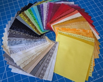 100 squares 5 inchs, VARIOUS COLORS, Pre-cuts fabric