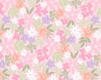Fabric cotton, LILIES, Pink, 58240101, 02, Quilt Fabrics, 100% cotton, quilt cotton - Daisy & Lilly of Camelot Fabrics