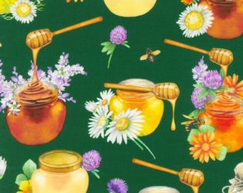 ROBERT KAUFMAN, Honey Flower, Bee, 100% Cotton - 22264 de Robert Kaufman