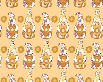 QUILT FABRIC Gnome, 100% cotton, cotton quilt, cotton designer - Gnome Sweet Gnome of Camelot Fabrics