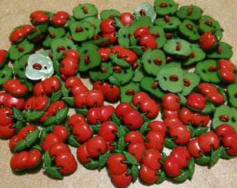 12 Buttons, CHERRY Button, Polyester, bouton Vintage, 1980
