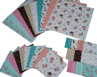 COW GIRL, 10 Pre-Cut cotton - From to Boot de Camelot Fabrics